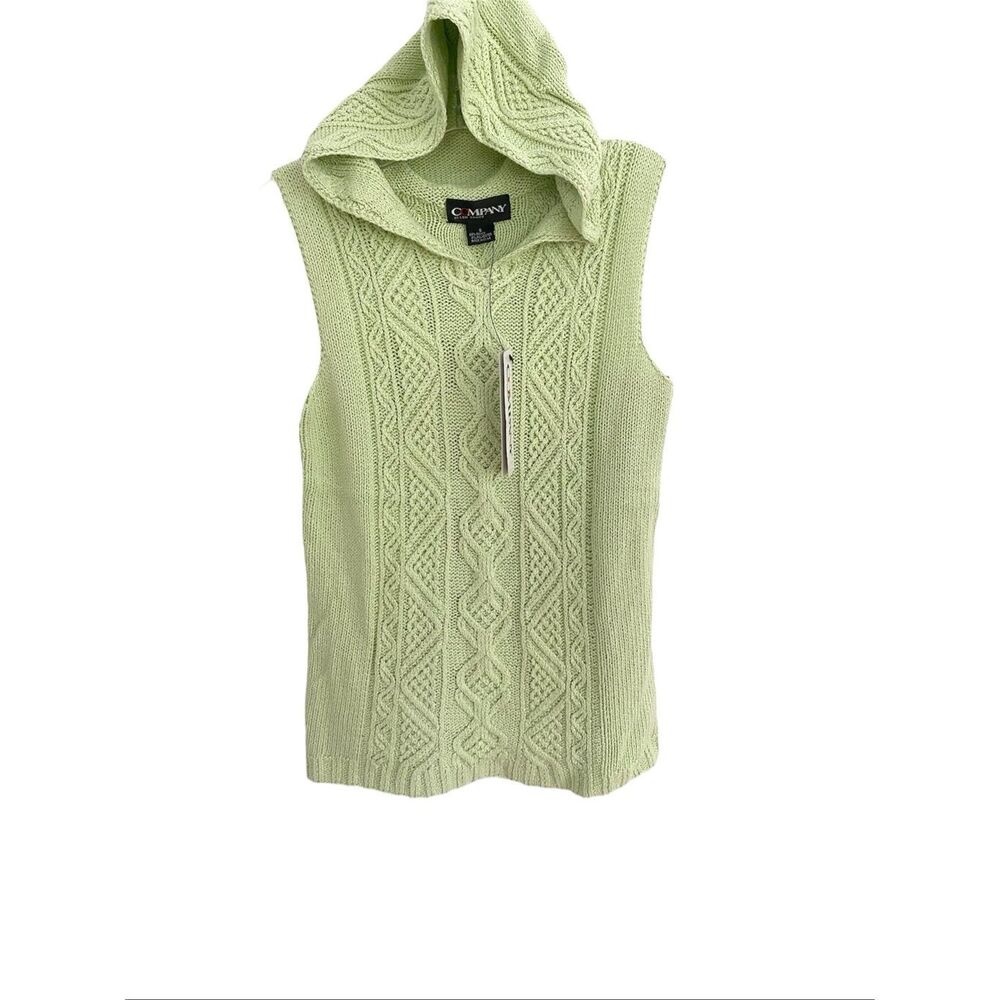 Company by Ellen Tracy Hooded Sleeveless Pistachio Knit Top NWT Sz S